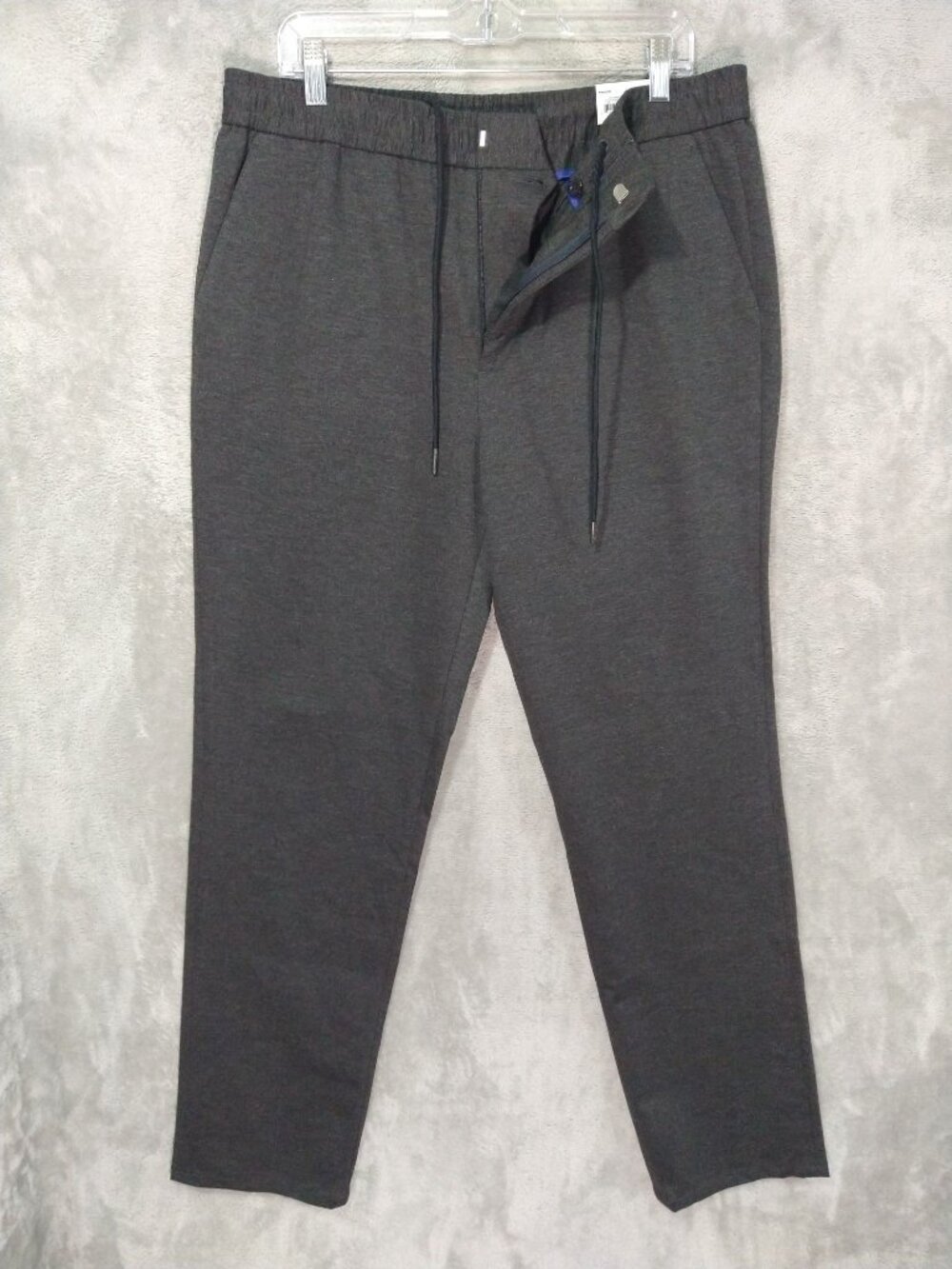 APT 9 Suit Pants Mens Large Gray Slim Fit Premier Flex Flat Front Performance